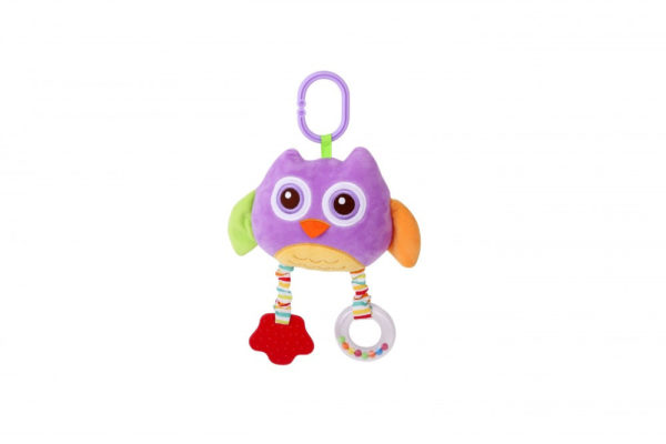 Lorelli Toys plüss játék tükörrel és rágókával - lila bagoly