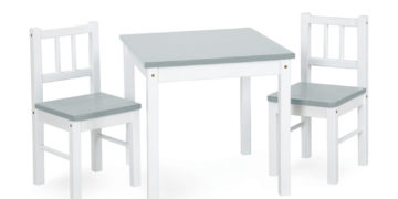Klups Joy kisasztal + 2 db szék - fehér & szürke